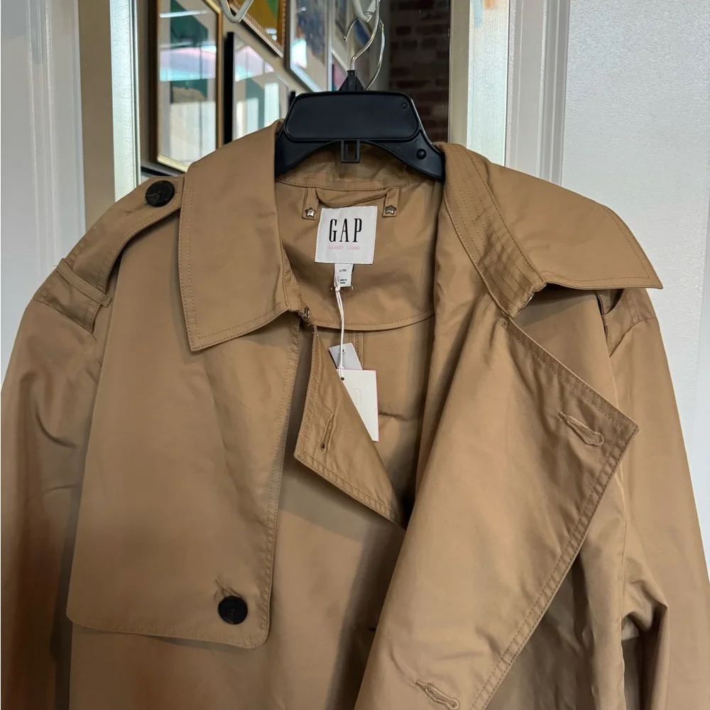 NWT GAP/Sandy Liang Tan Trench Coat, L/XL - Picture 2 of 4